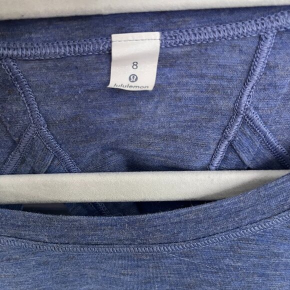 Lululemon Blue Open Cross Back Long Sleeved Top - Picture 3 of 4